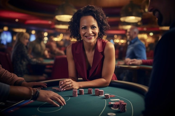 Live roulette table with professional dealer